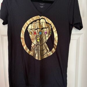 Marvel Black T-Shirt with Gold Logo size Medium
